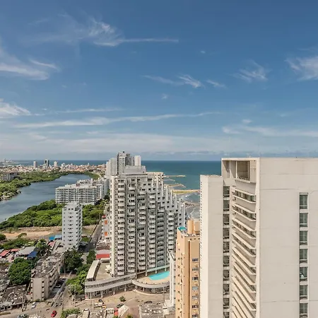 Apartamento Piso 24 Vista Al Mar 2br Cartagena